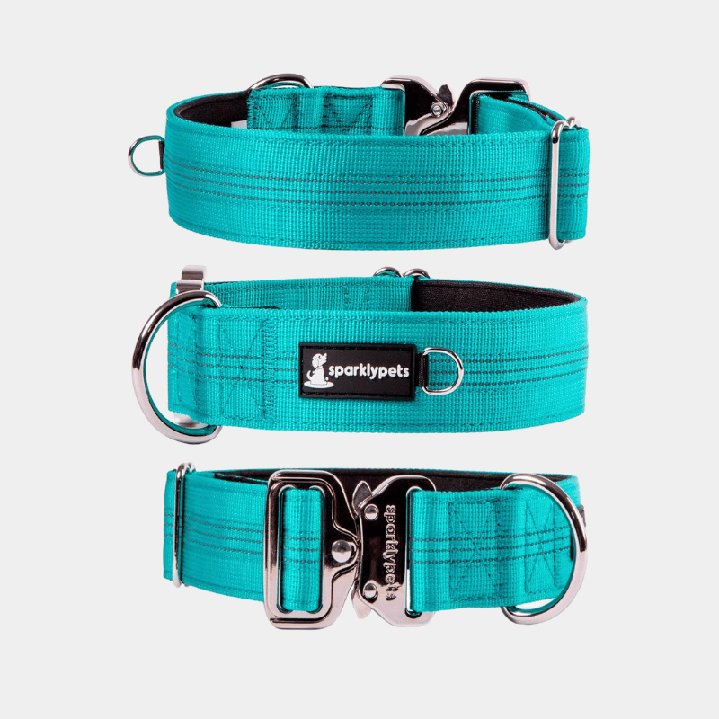 Heavy Duty Tactical Dog Collar with Reflective Stripes & Soft Lining