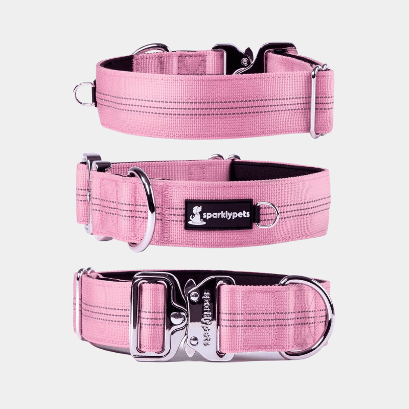 Heavy Duty Tactical Dog Collar with Reflective Stripes & Soft Lining