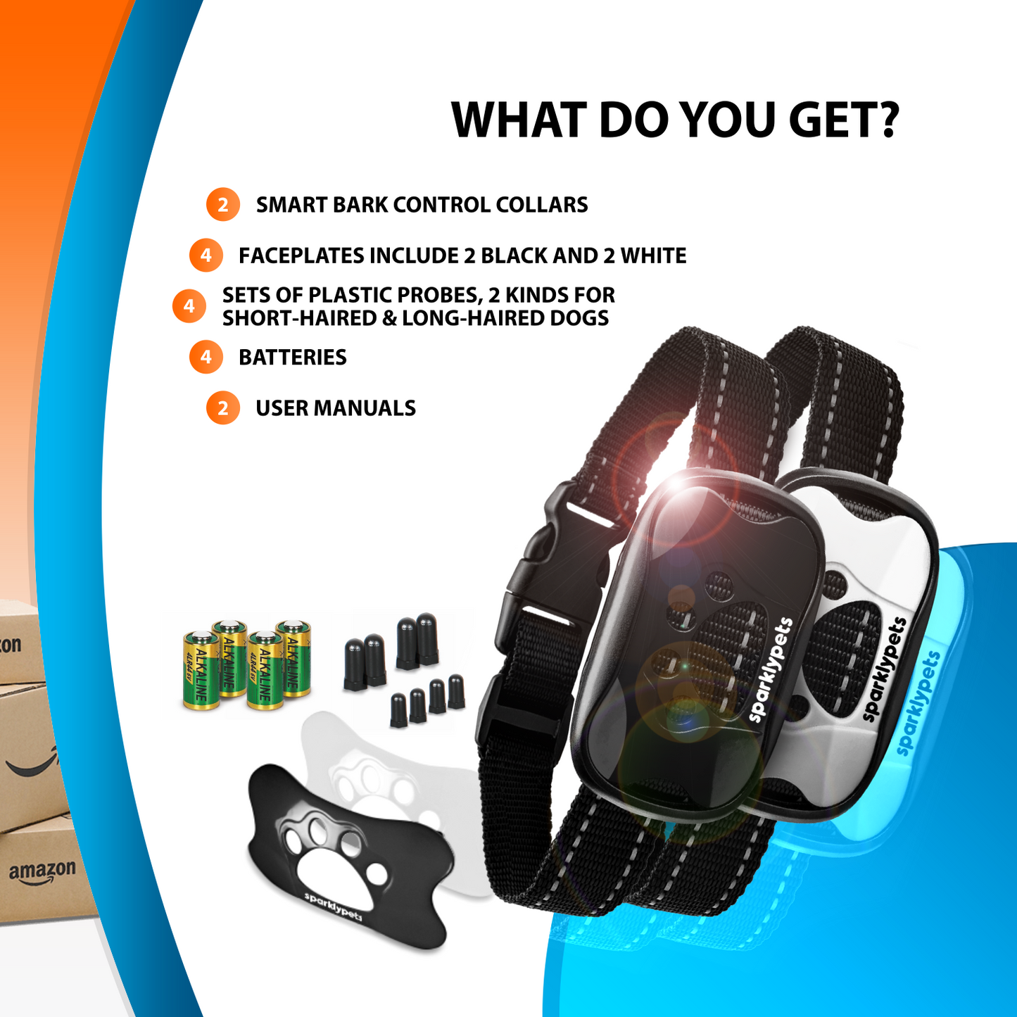 Humane Dog Bark Collar - 2 Pack (Battery Version)