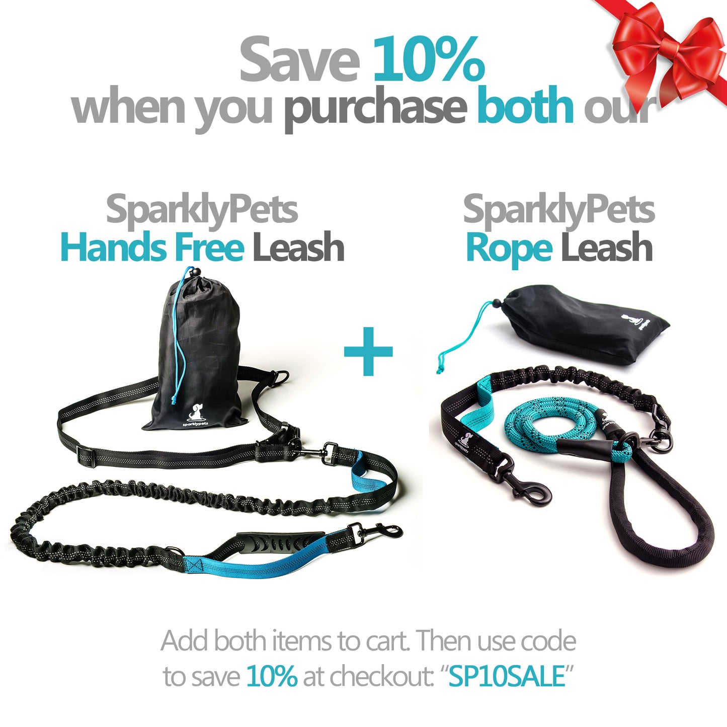 Rope Leash with Extension Bungee