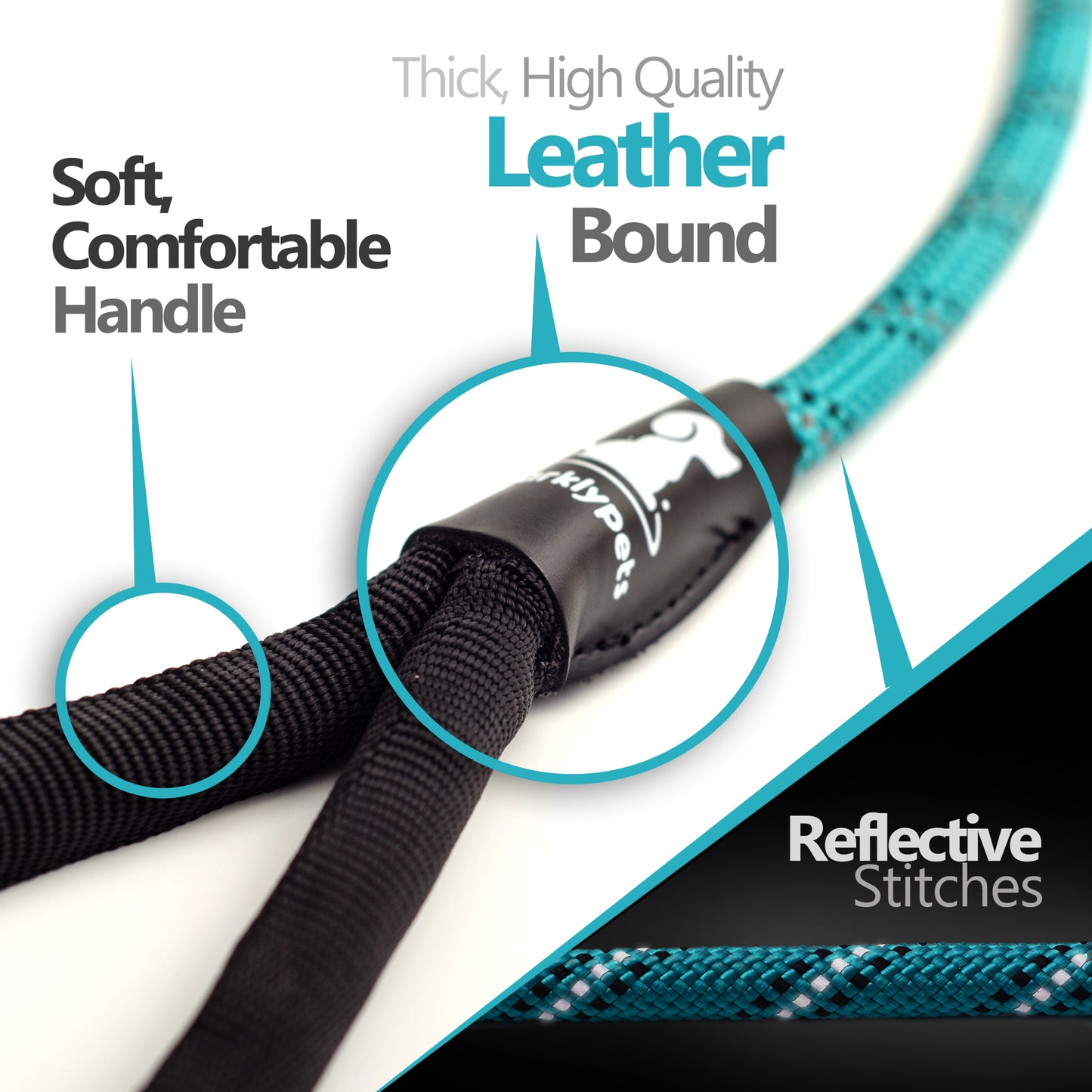 Rope Leash with Extension Bungee