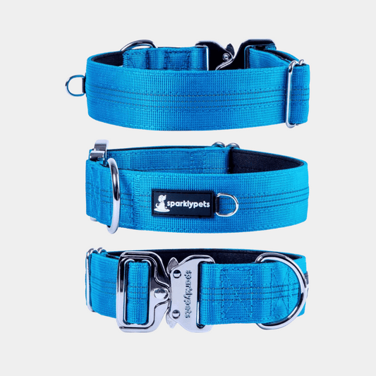 Heavy Duty Tactical Dog Collar with Reflective Stripes & Soft Lining
